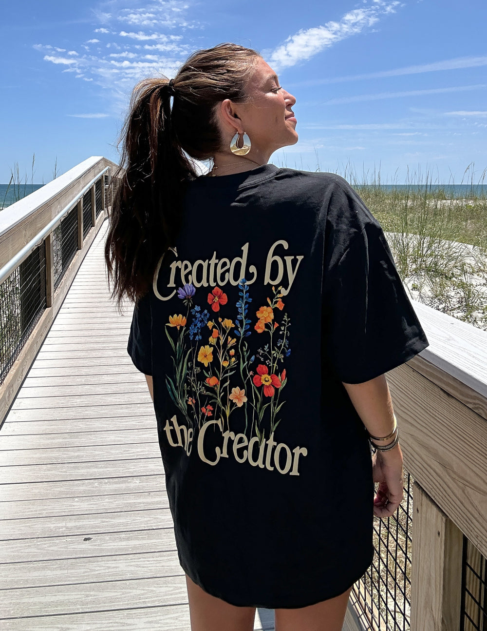 Christian Graphic Tee – Created by the Creator Faith T-Shirt