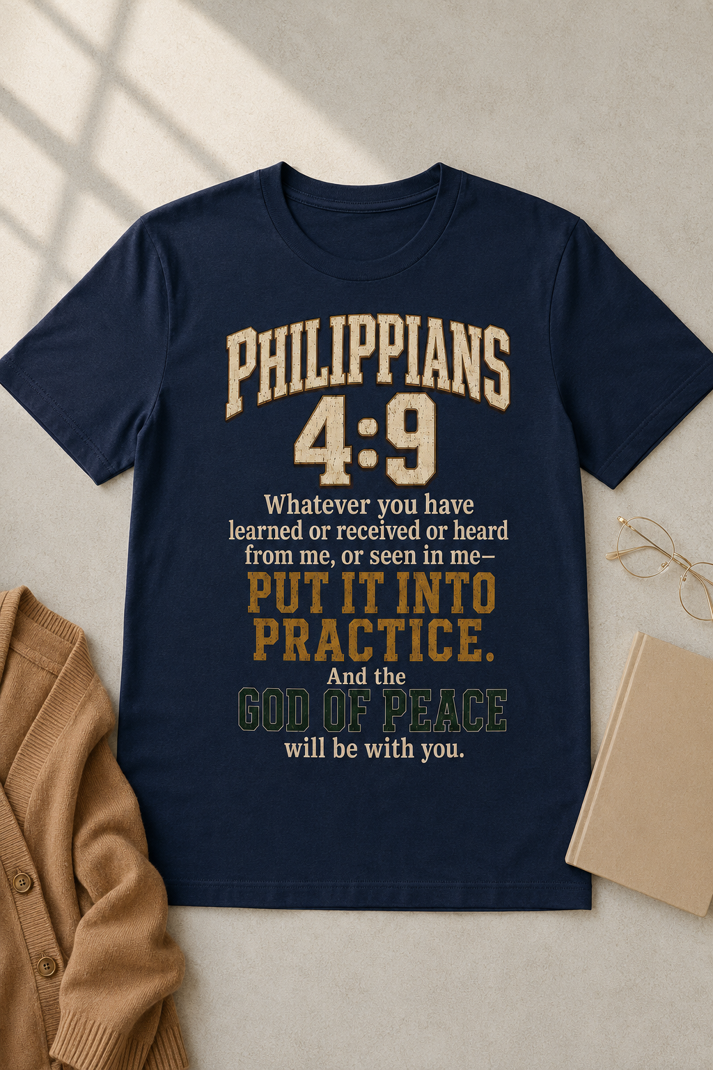 Philippians 4:9 Christian Tee | God of Peace Scripture T-Shirt