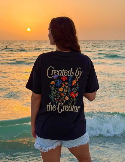 Christian Graphic Tee – Created by the Creator Faith T-Shirt