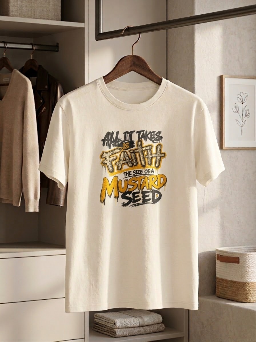 Mustard Seed Faith Tee – Matthew 17:20 Christian T-Shirt | Faith-Based Streetwear
