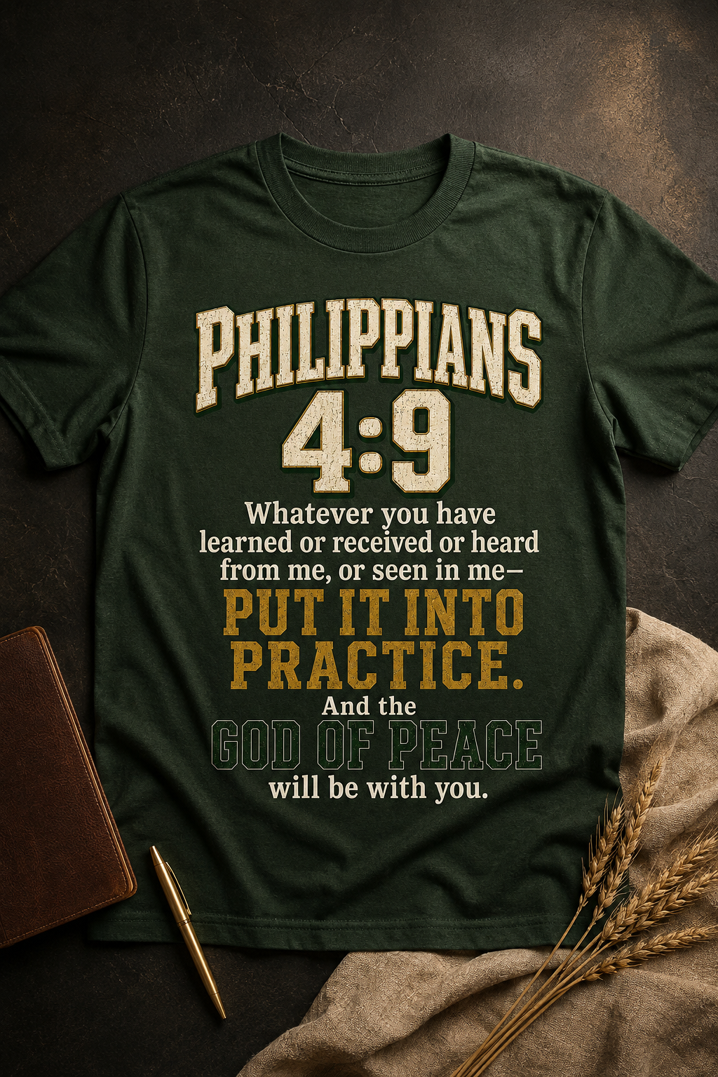 Philippians 4:9 Christian Tee | God of Peace Scripture T-Shirt