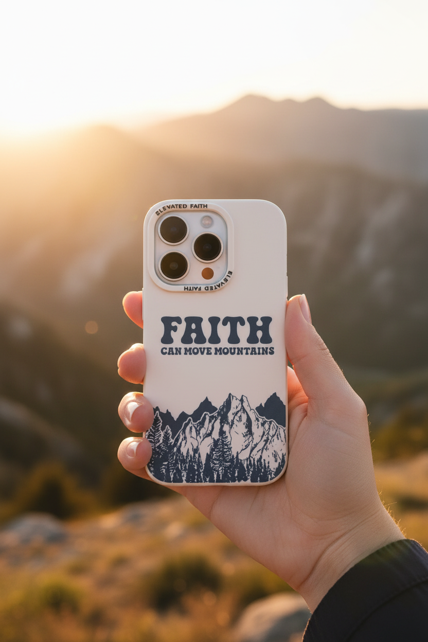 Faith Can Move Mountains Phone Case Lifestyle