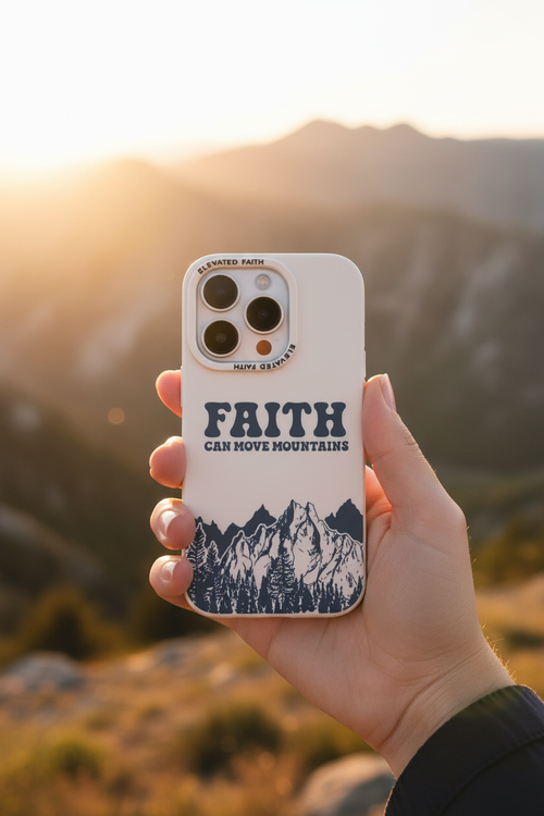 Faith Can Move Mountains Phone Case Lifestyle