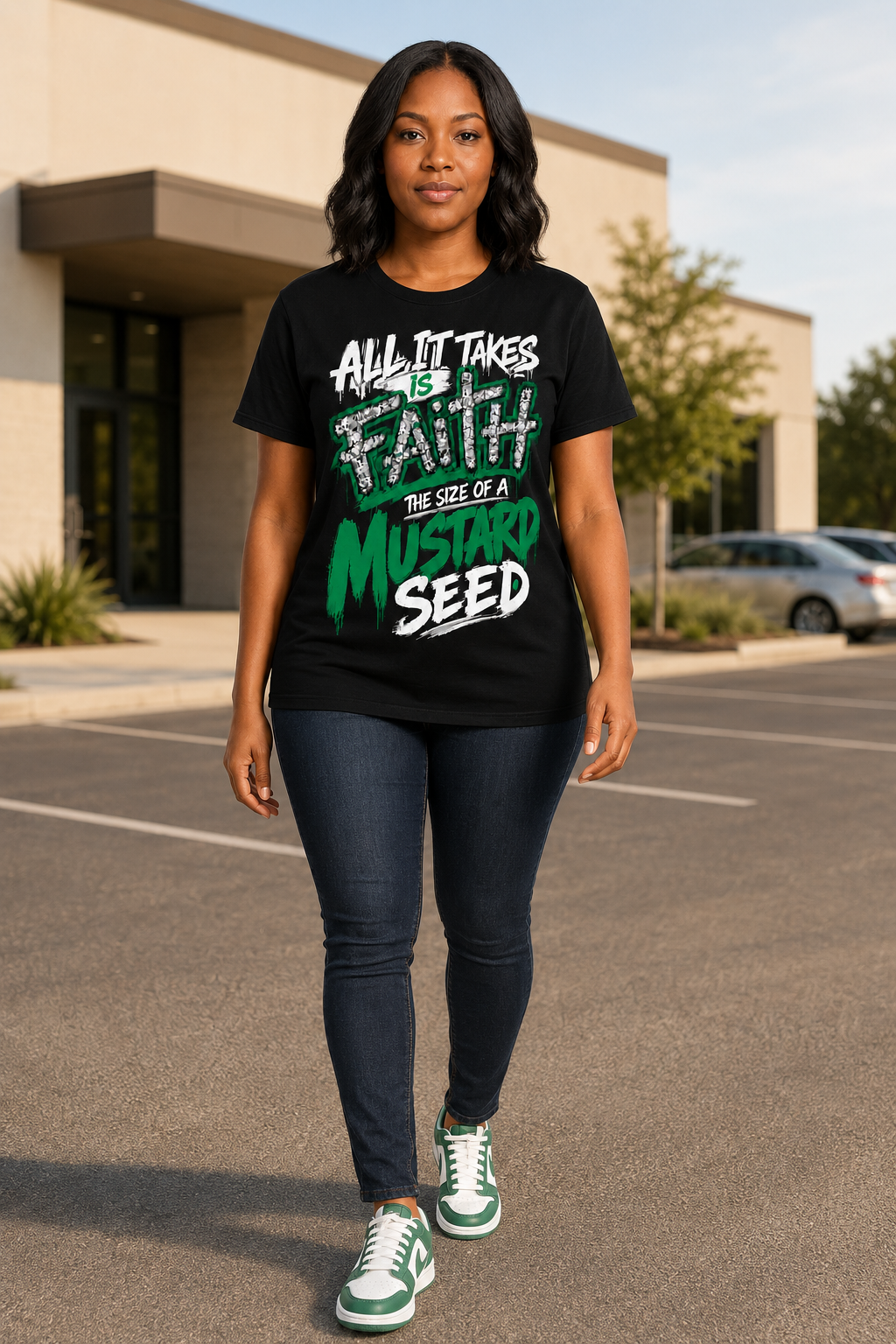 Mustard Seed Faith Tee - Black Christian Streetwear Graphic T-Shirt