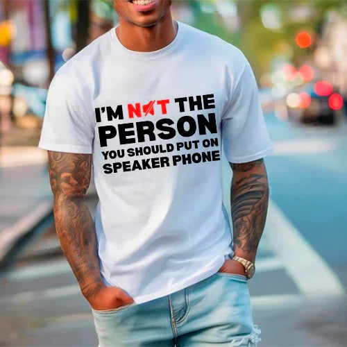 Speaker Phone Funny Graphic Tee | Unisex Humor T-Shirt | Funny Gift