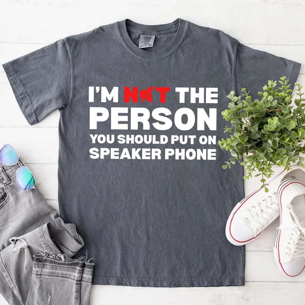 Speaker Phone Funny Graphic Tee | Unisex Humor T-Shirt | Funny Gift