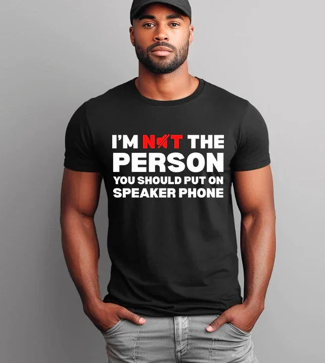 Speaker Phone Funny Graphic Tee | Unisex Humor T-Shirt | Funny Gift