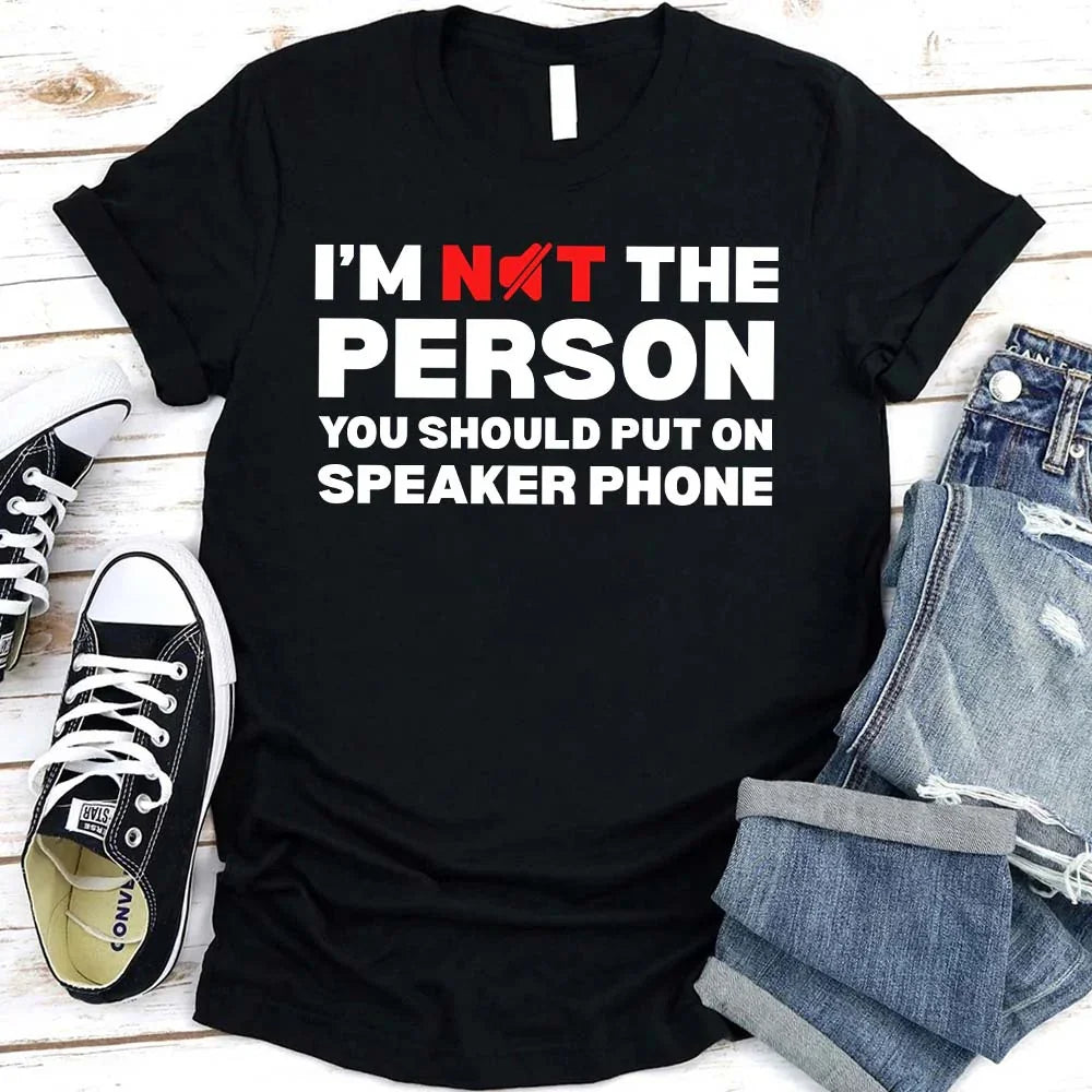 Speaker Phone Funny Graphic Tee | Unisex Humor T-Shirt | Funny Gift