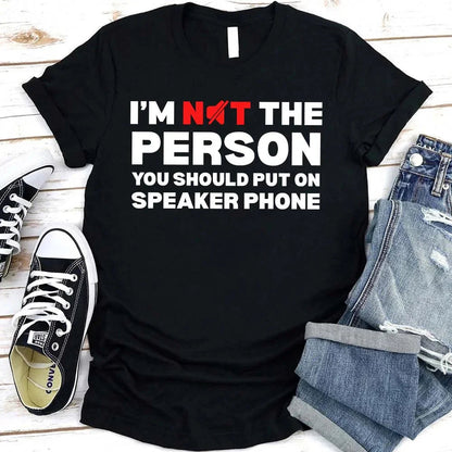 Speaker Phone Funny Graphic Tee | Unisex Humor T-Shirt | Funny Gift
