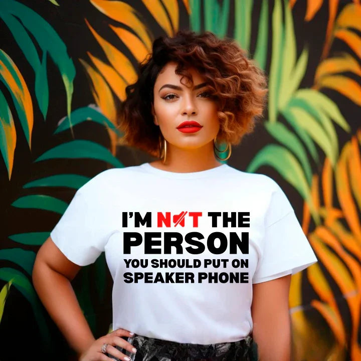 Speaker Phone Funny Graphic Tee | Unisex Humor T-Shirt | Funny Gift