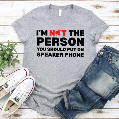 Speaker Phone Funny Graphic Tee | Unisex Humor T-Shirt | Funny Gift