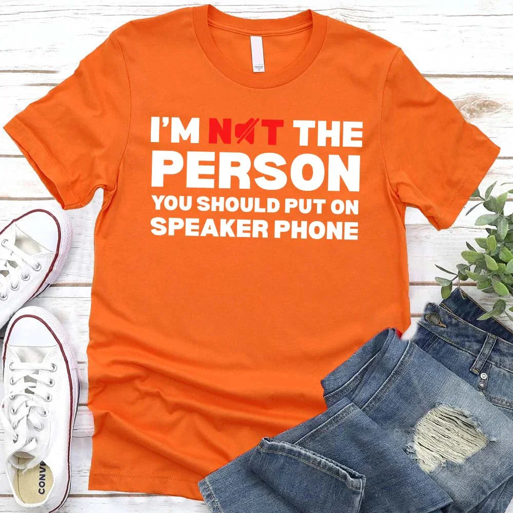 Speaker Phone Funny Graphic Tee | Unisex Humor T-Shirt | Funny Gift
