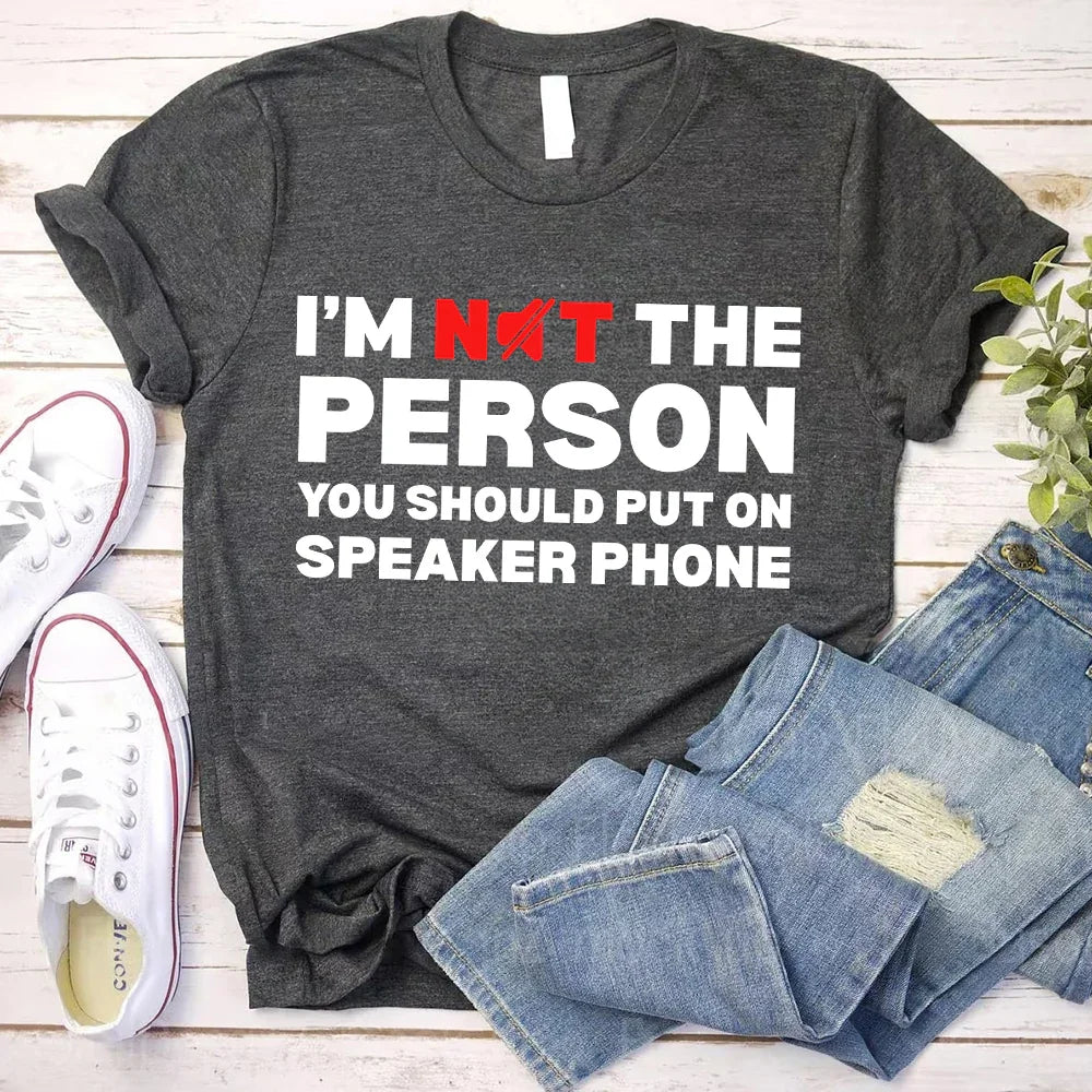 Speaker Phone Funny Graphic Tee | Unisex Humor T-Shirt | Funny Gift