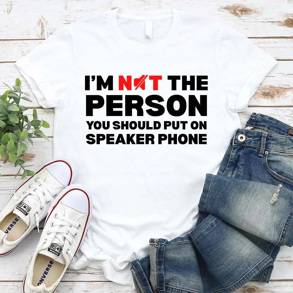 Speaker Phone Funny Graphic Tee | Unisex Humor T-Shirt | Funny Gift